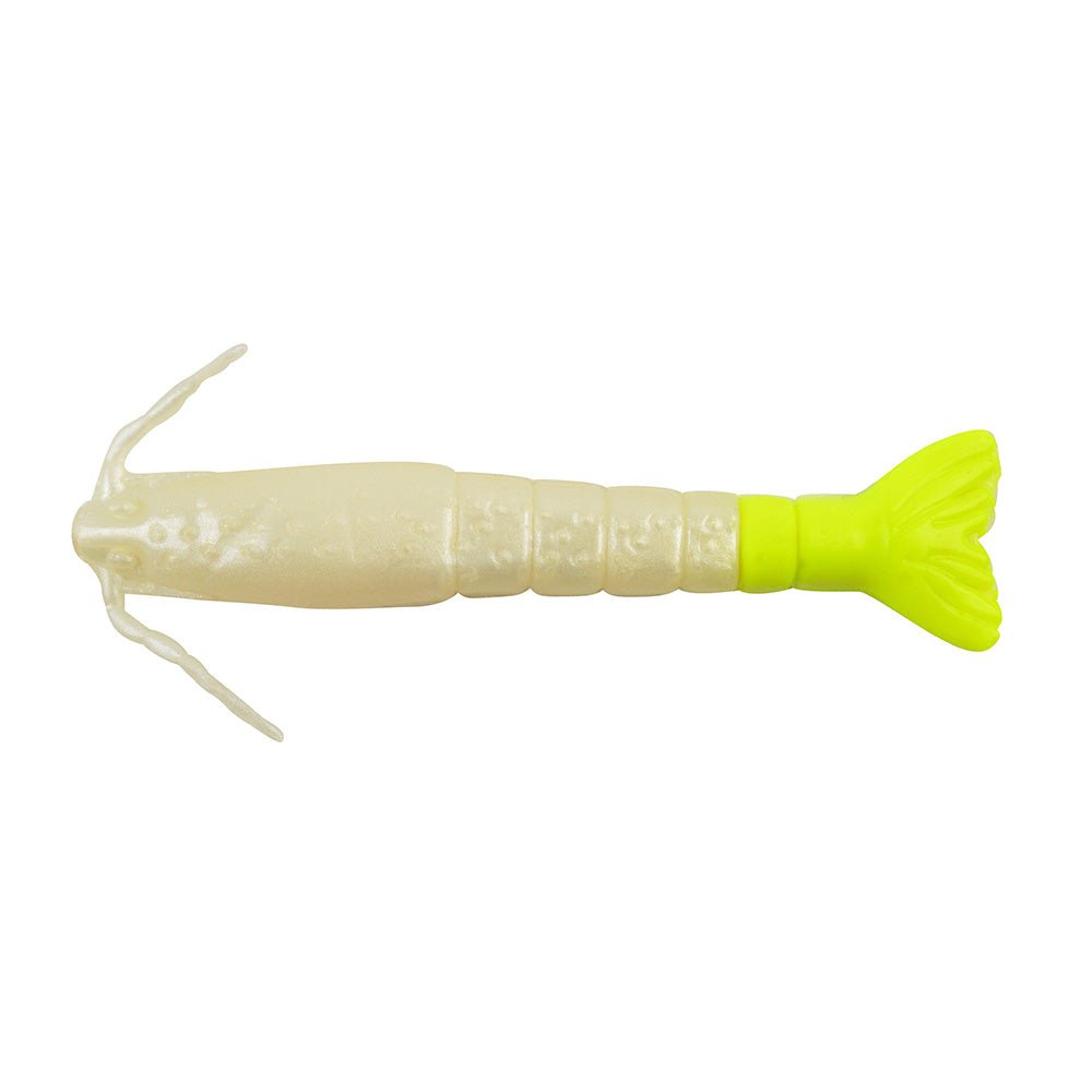 Berkley Gulp! Saltwater Shrimp - 3" - Pearl White/Chartreuse [1240006] - Houseboatparts.com