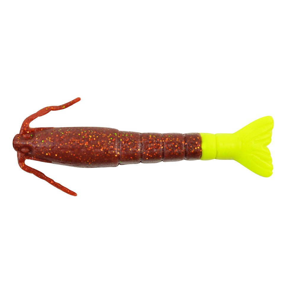 Berkley Gulp! Saltwater Shrimp - 3" - Root Beer Gold/Chartreuse [1240007] - Houseboatparts.com