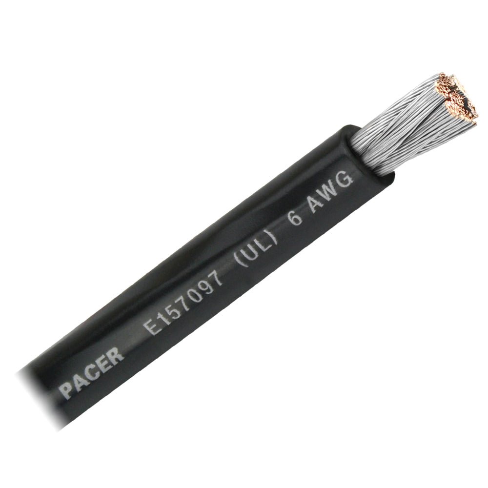 Pacer Black 6 AWG Battery Cable - Sold By The Foot [WUL6BK-FT] - Houseboatparts.com