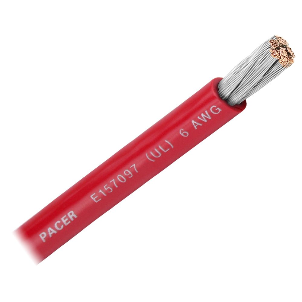 Pacer Red 6 AWG Battery Cable - Sold By The Foot [WUL6RD-FT] - Houseboatparts.com