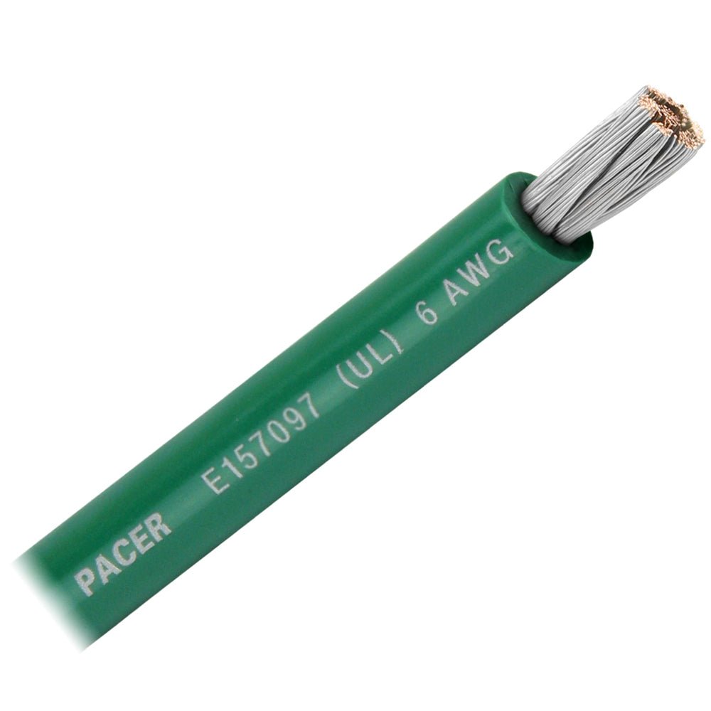 Pacer Green 6 AWG Battery Cable - Sold By The Foot [WUL6GN-FT] - Houseboatparts.com