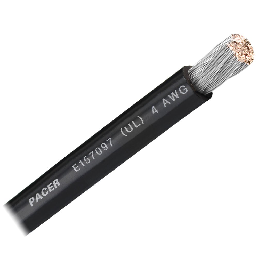 Pacer Black 4 AWG Battery Cable - Sold By The Foot [WUL4BK-FT] - Houseboatparts.com