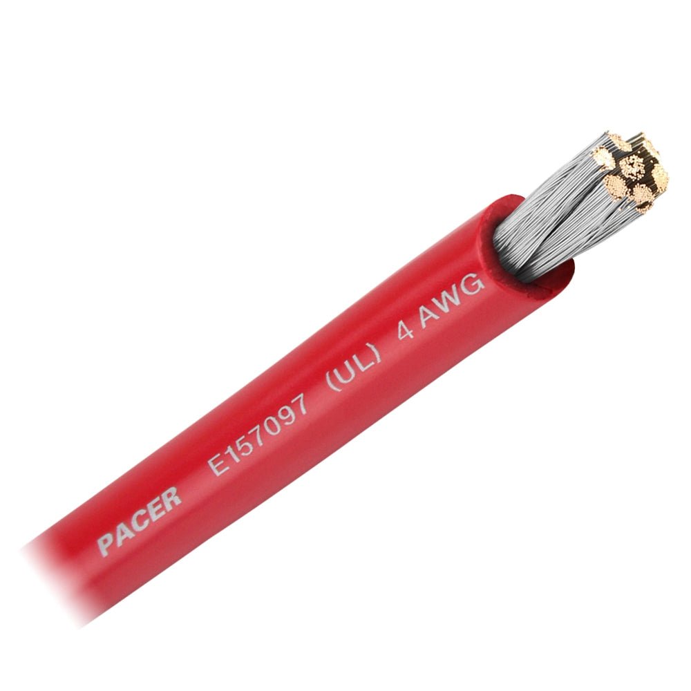 Pacer Red 4 AWG Battery Cable - Sold By The Foot [WUL4RD-FT] - Houseboatparts.com