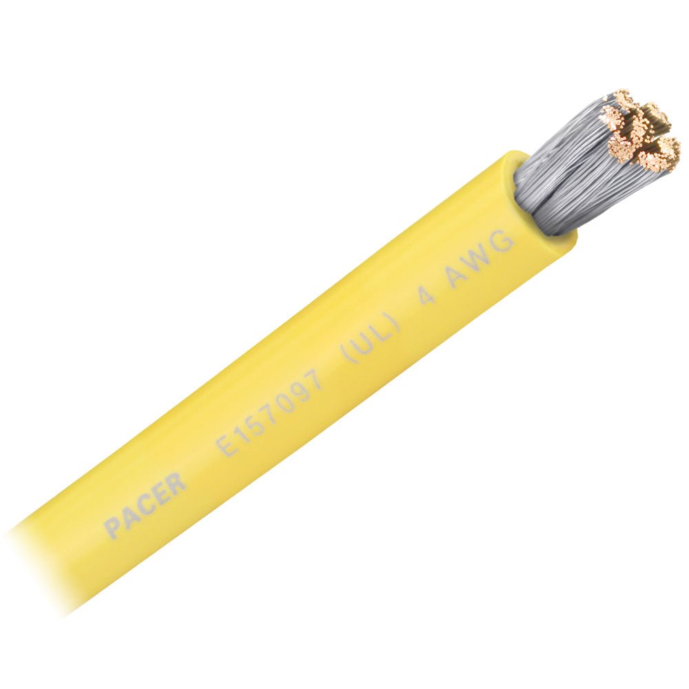 Pacer Yellow 4 AWG Battery Cable - Sold By The Foot [WUL4YL-FT] - Houseboatparts.com