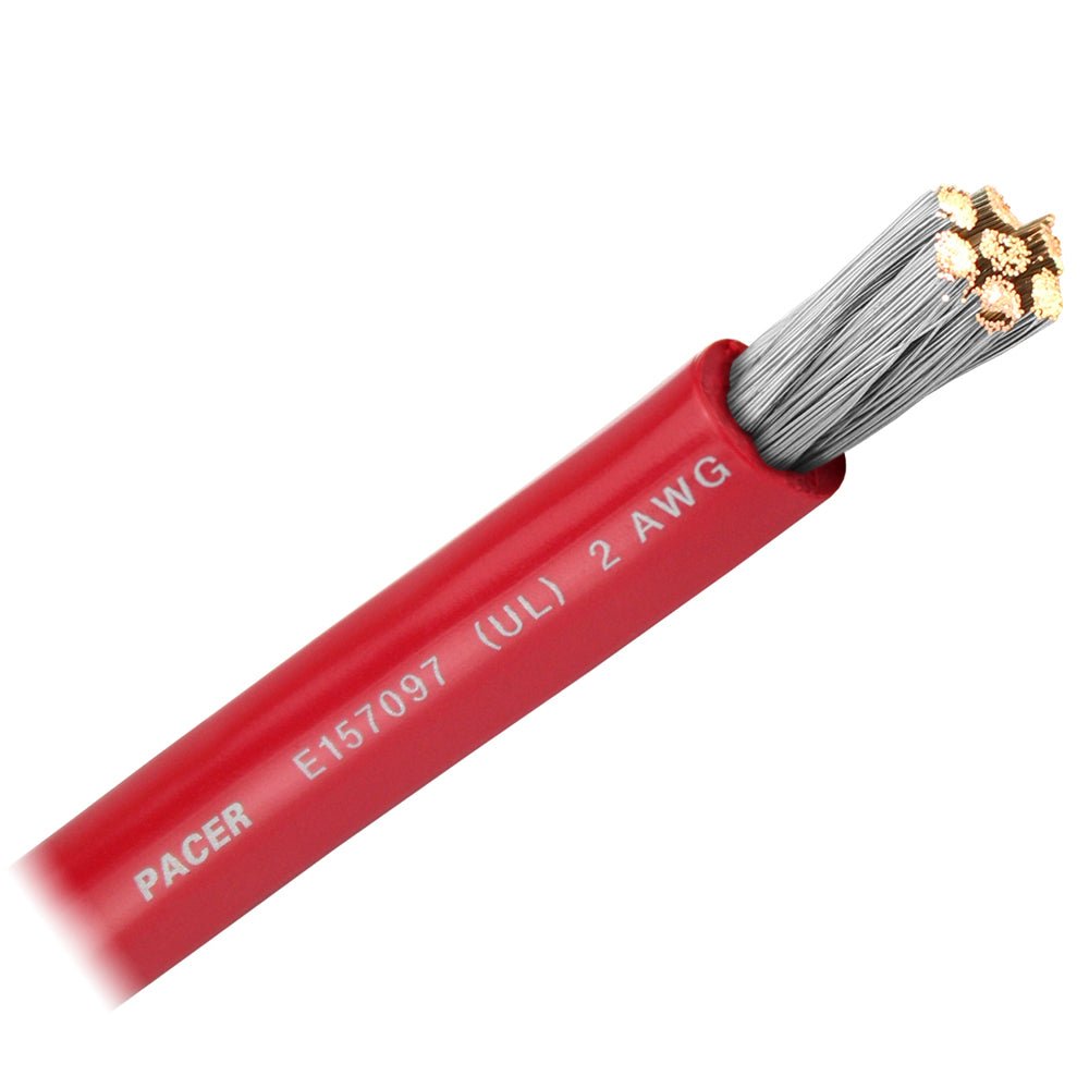 Pacer Red 2 AWG Battery Cable - Sold By The Foot [WUL2RD-FT] - Houseboatparts.com