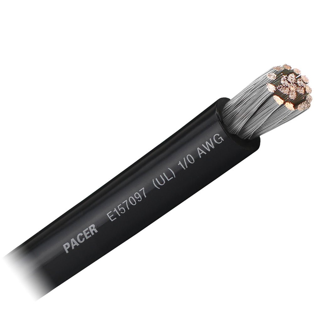 Pacer Black 1/0 AWG Battery Cable - Sold By The Foot [WUL1/0BK-FT] - Houseboatparts.com