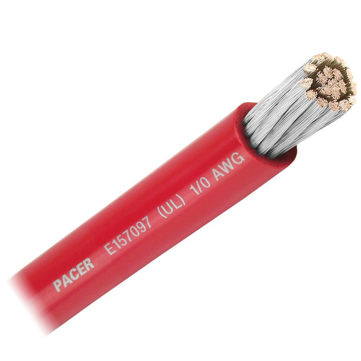 Pacer Red 1/0 AWG Battery Cable - Sold By The Foot [WUL1/0RD-FT] - Houseboatparts.com