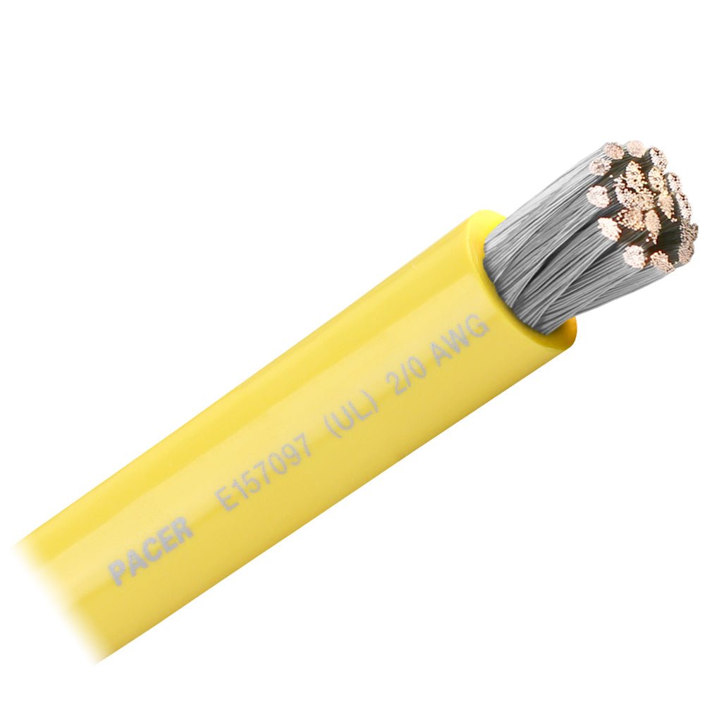 Pacer Yellow 2/0 AWG Battery Cable - Sold By The Foot [WUL2/0YL-FT] - Houseboatparts.com