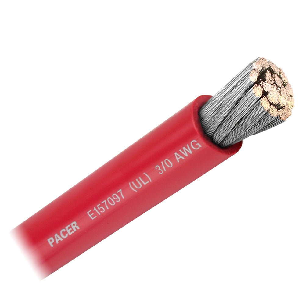 Pacer Red 3/0 AWG Battery Cable - Sold By The Foot [WUL3/0RD-FT] - Houseboatparts.com