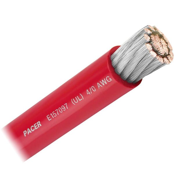 Pacer Red 4/0 AWG Battery Cable - Sold By The Foot [WUL4/0RD-FT] - Houseboatparts.com
