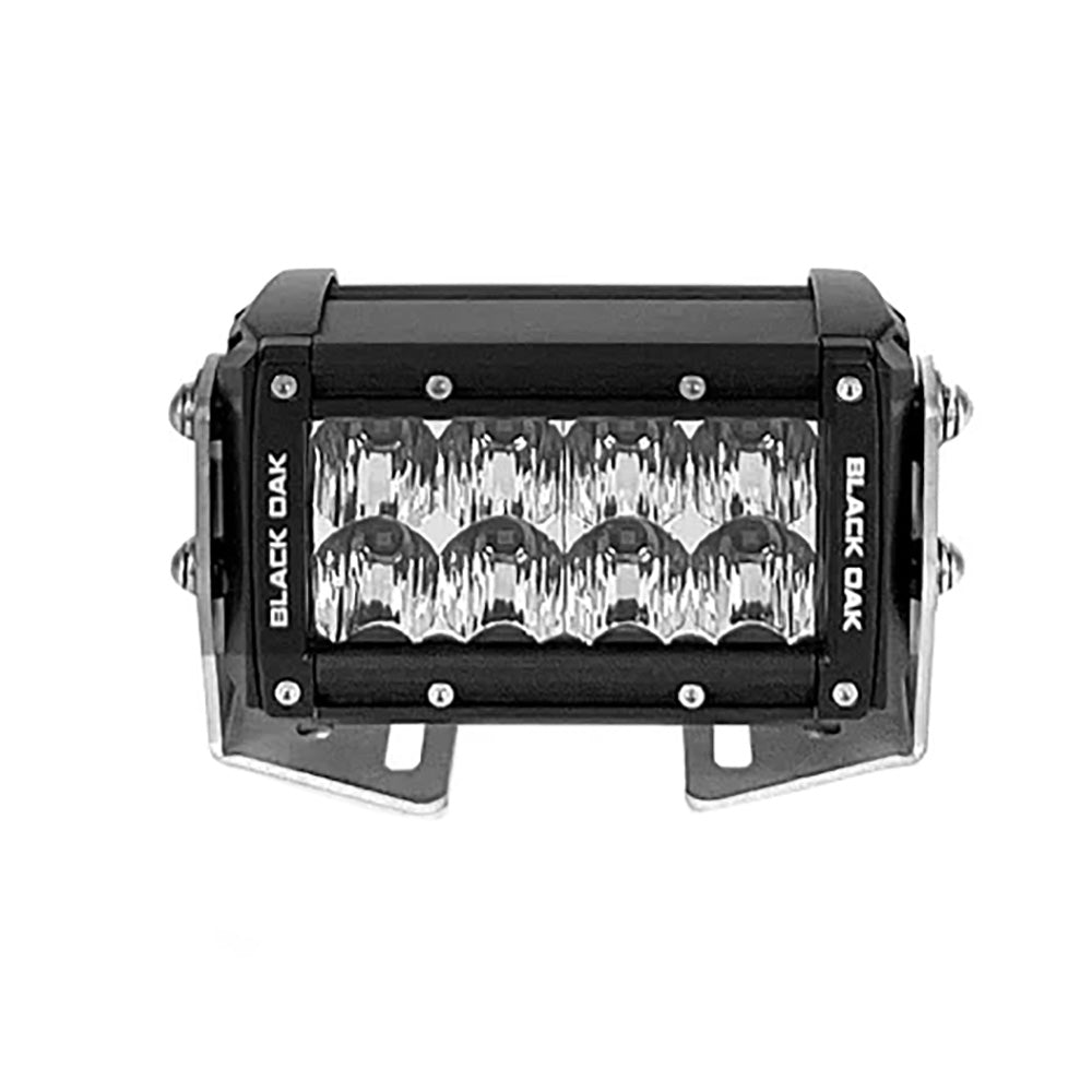 Black Oak Pro Series 3.0 Double Row 4" LED Light Bar - Flood Optics - Black Housing [4F - D5OS] - Houseboatparts.com