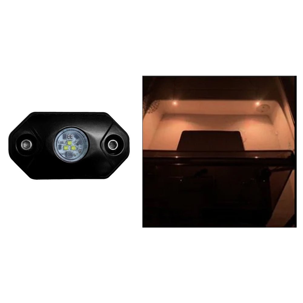 Black Oak Rock Accent Light - Amber - Black Housing [RL-A] - Houseboatparts.com