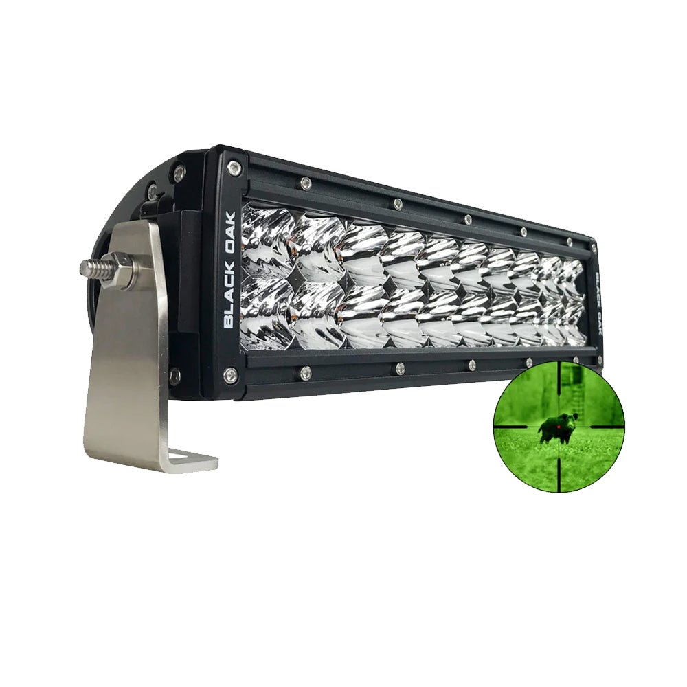 Black Oak Pro Series Double Row Combo Infrared 10" 850nm Light Bar - Black [10IR-850] - Houseboatparts.com