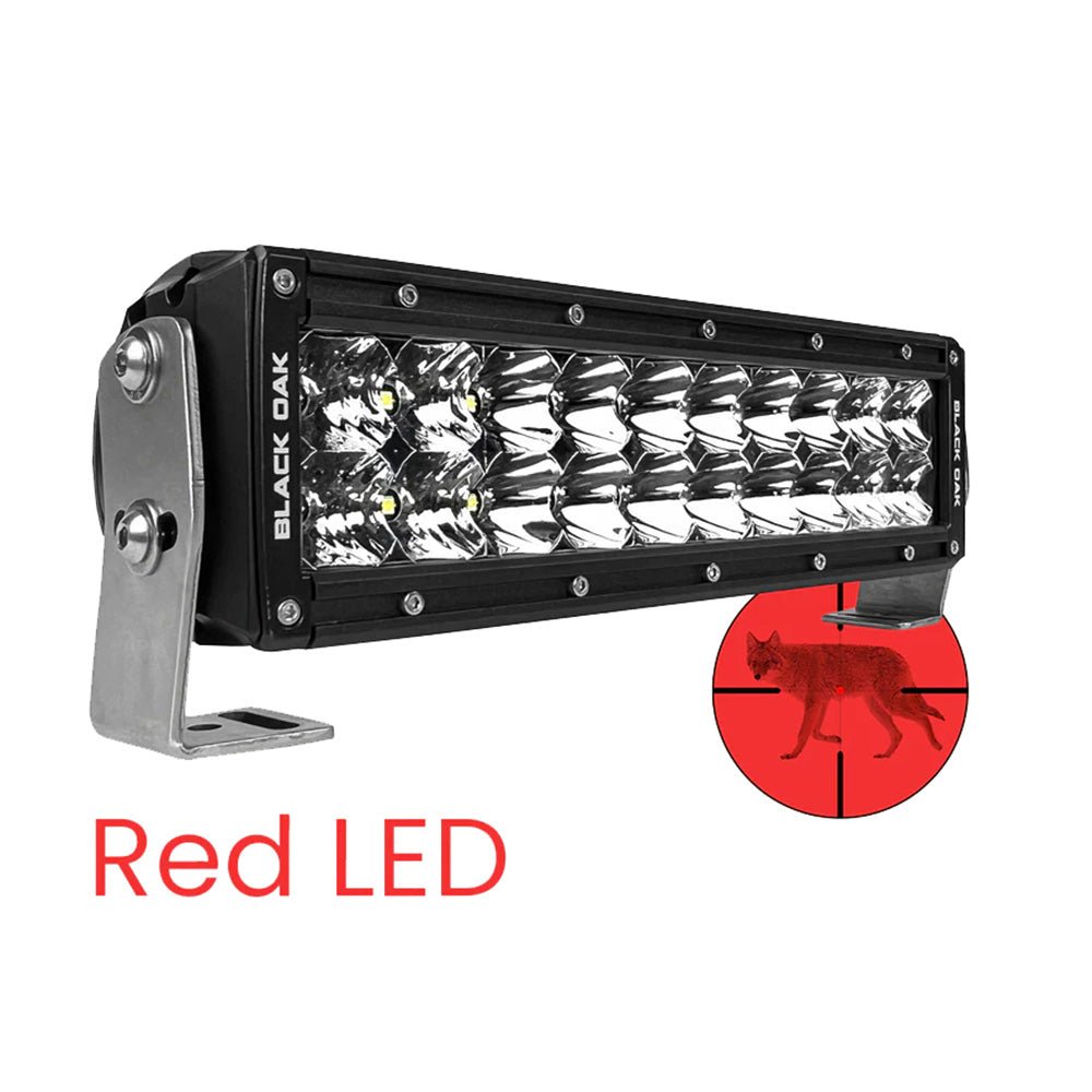 Black Oak 10" Red LED Predator Hunting Light Bar - Combo Optics - Black Housing - Pro Series 3.0 [10R - D3OS] - Houseboatparts.com