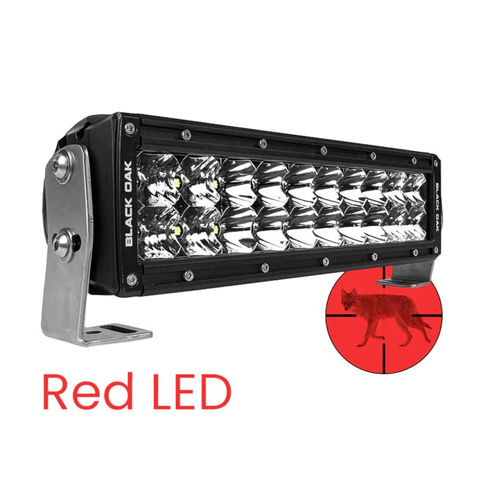 Black Oak 10" Red LED Predator Hunting Light Bar - Combo Optics - Black Housing - Pro Series 3.0 [10R - D3OS] - Houseboatparts.com