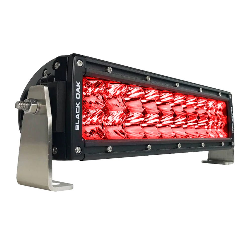 Black Oak Double Row Combo Red Predator Hunting 10" Light Bar - Black [10R-D3OS] - Houseboatparts.com