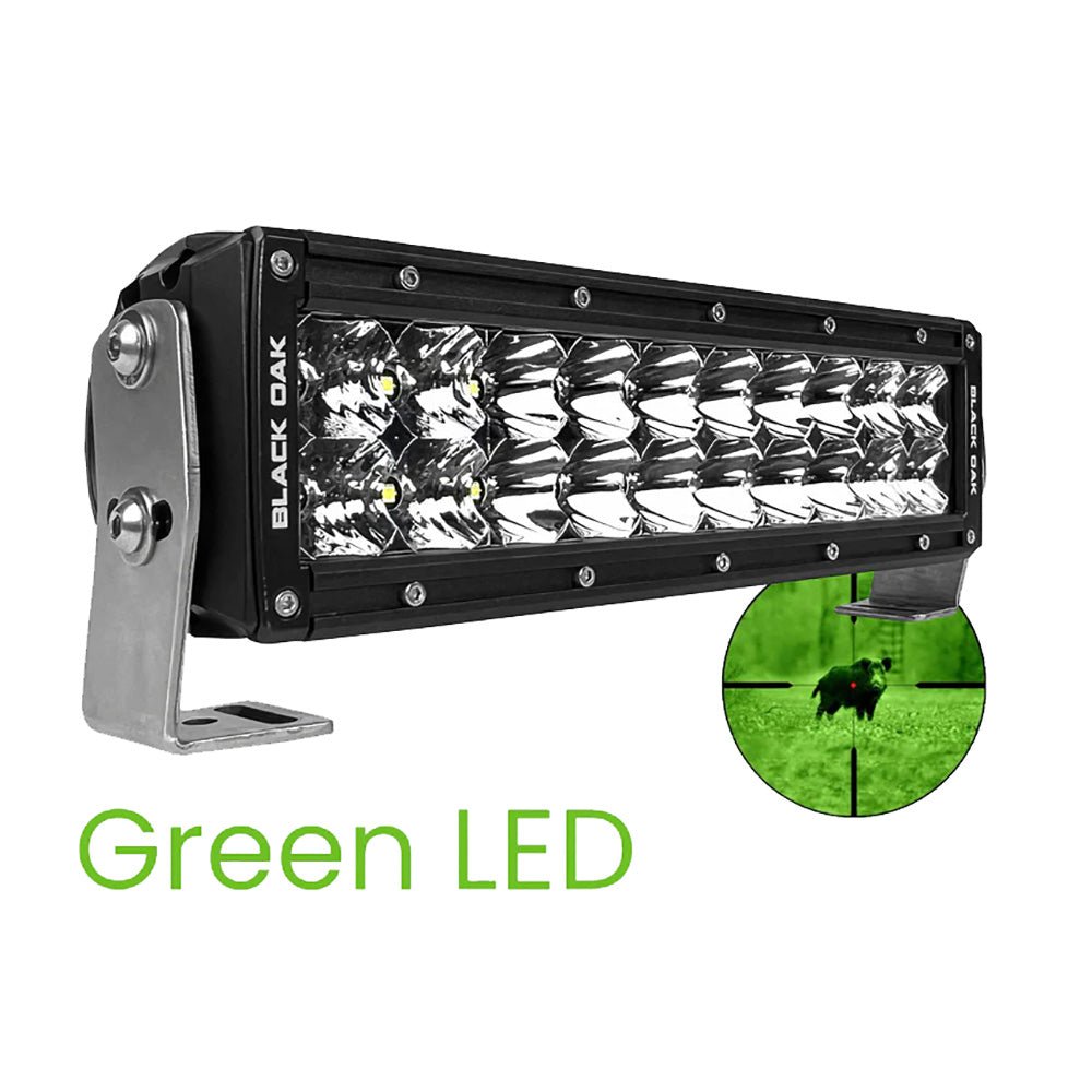 Black Oak 10" Green LED Hog Hunting Light Bar - Combo Optics - Black Housing - Pro Series 3.0 [10G - D3OS] - Houseboatparts.com