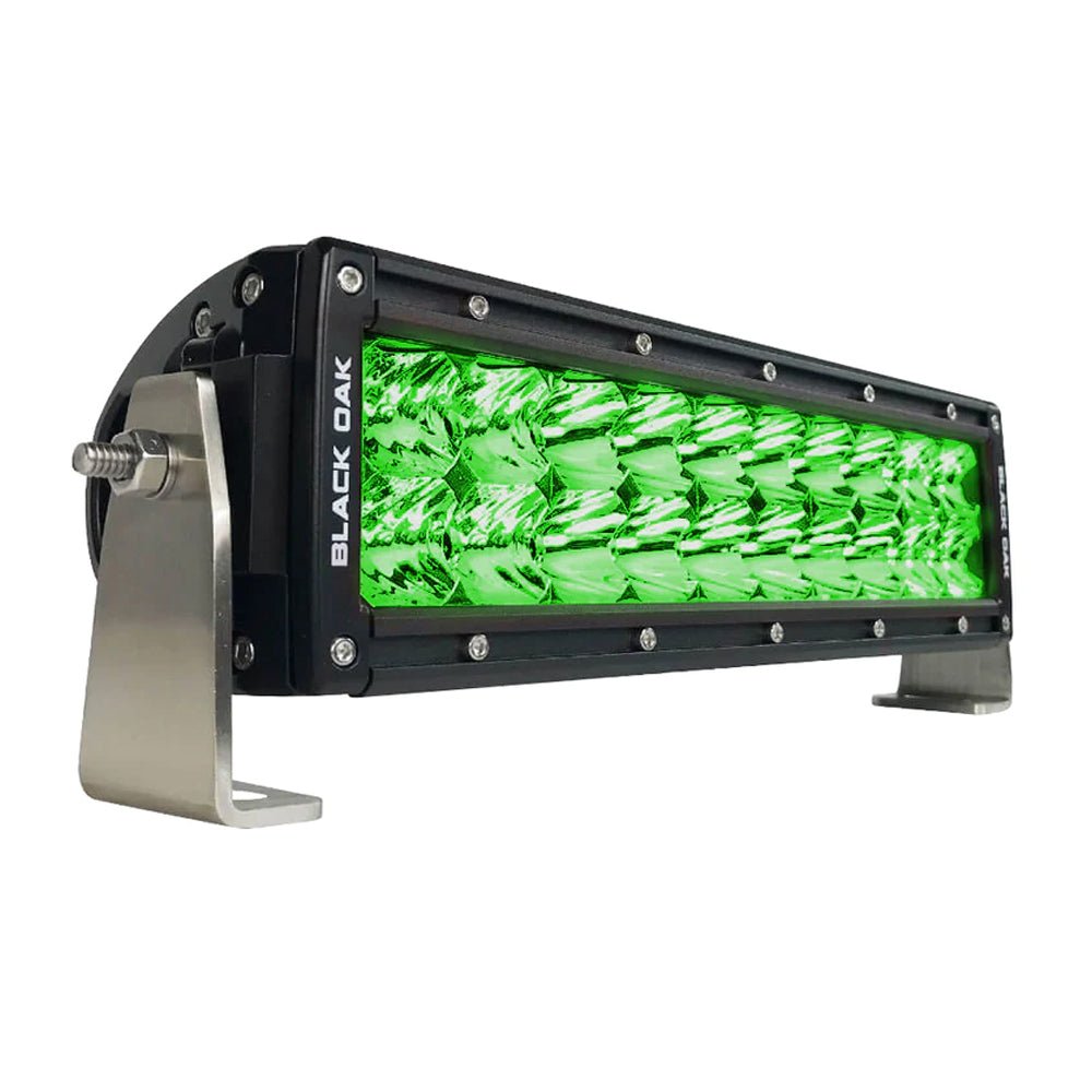 Black Oak Double Row Combo Green Hog Hunting 10" Light Bar - Black [10G-D3OS] - Houseboatparts.com