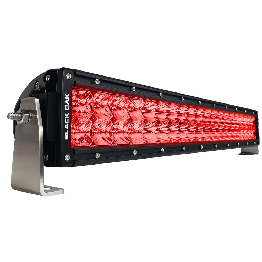 Black Oak Curved Double Row Combo Red Predator Hunting 20" Light Bar - Black [20CR-D3OS] - Houseboatparts.com