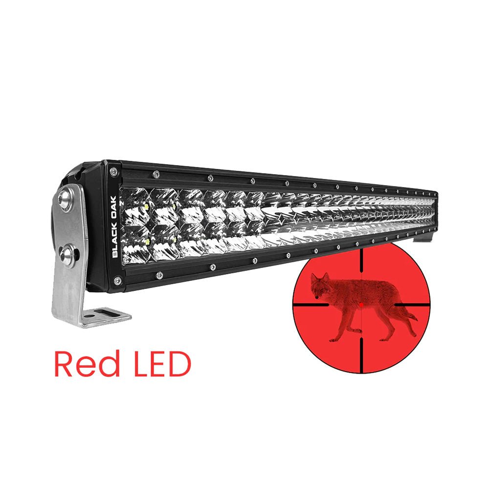 Black Oak 30" Curved Double Row Red LED Predator Hunting Light Bar - Combo Optics - Black Housing - Pro Series 3.0 [30CR - D3OS] - Houseboatparts.com