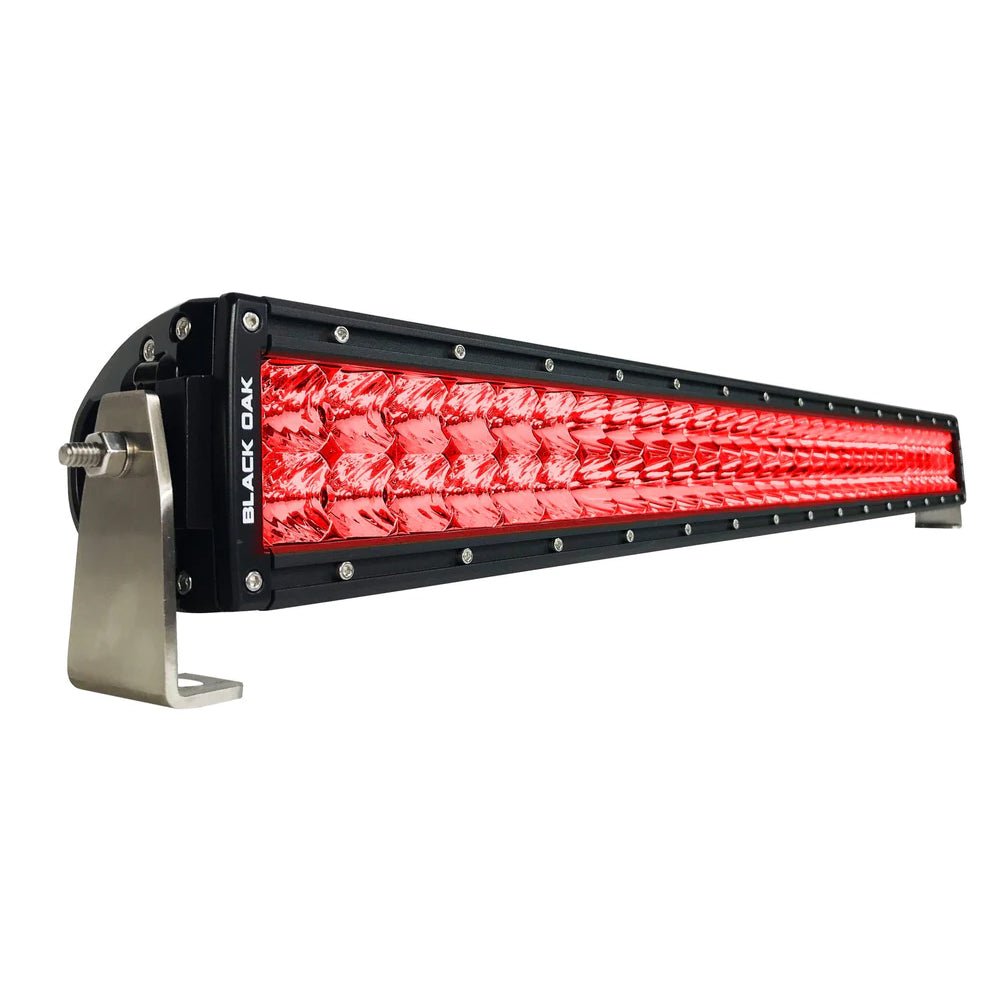 Black Oak Curved Double Row Combo Red Predator Hunting 30" Light Bar - Black [30CR-D3OS] - Houseboatparts.com