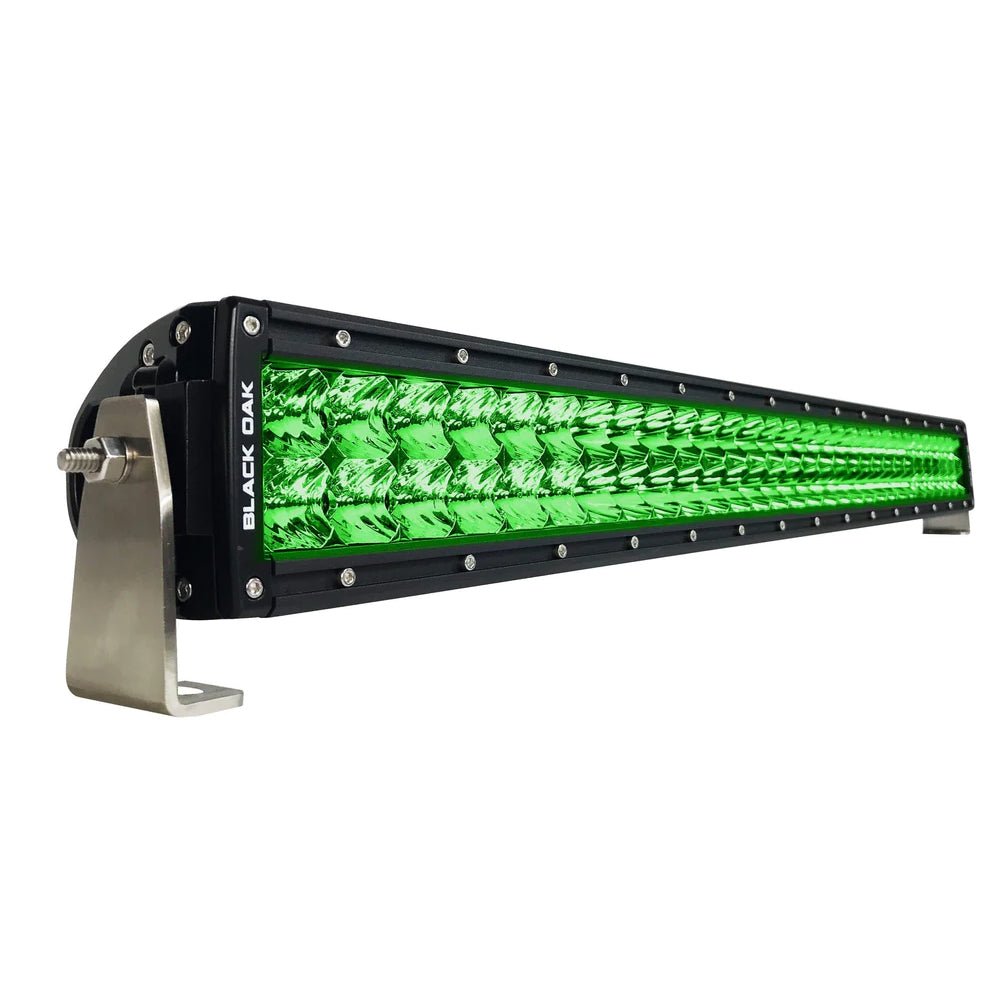 Black Oak Curved Double Row Combo Green Hog Hunting 30" Light Bar - Black [30CG-D3OS] - Houseboatparts.com