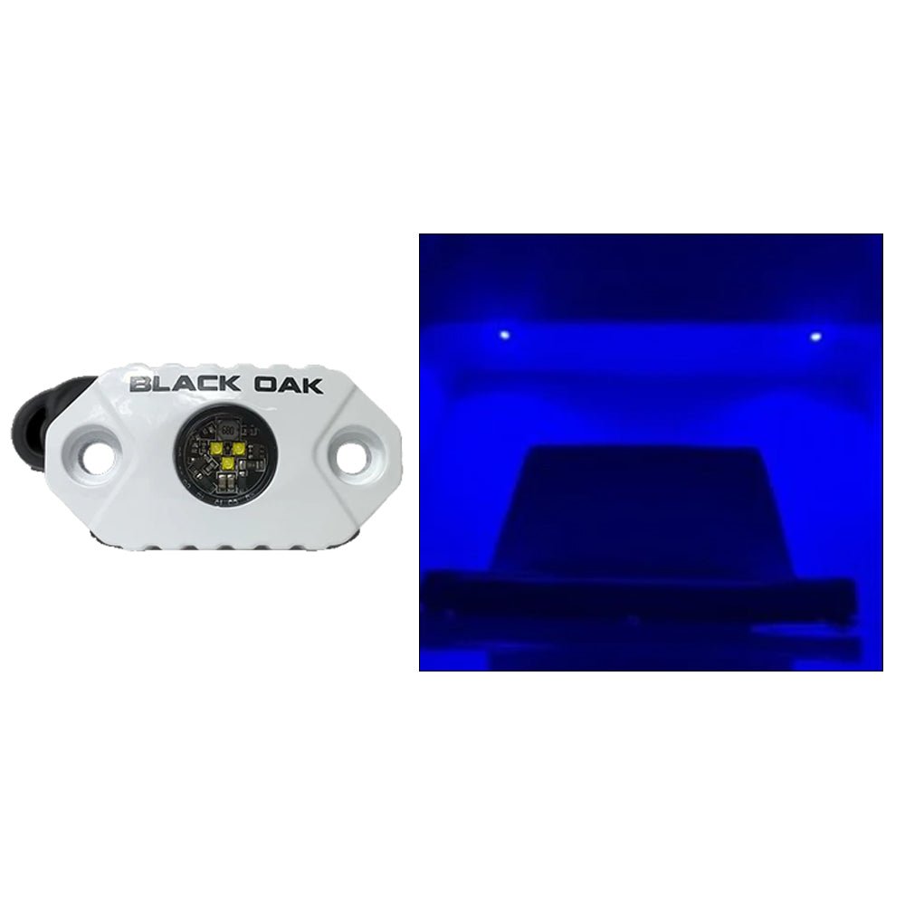 Black Oak Rock Accent Light - Blue - White Housing [MAL-B] - Houseboatparts.com