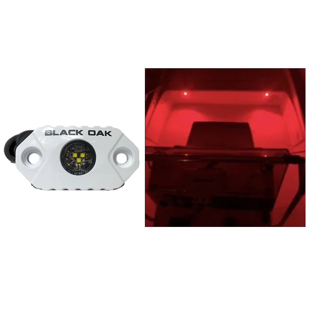 Black Oak Rock Accent Light - Red - White Housing [MAL-R] - Houseboatparts.com