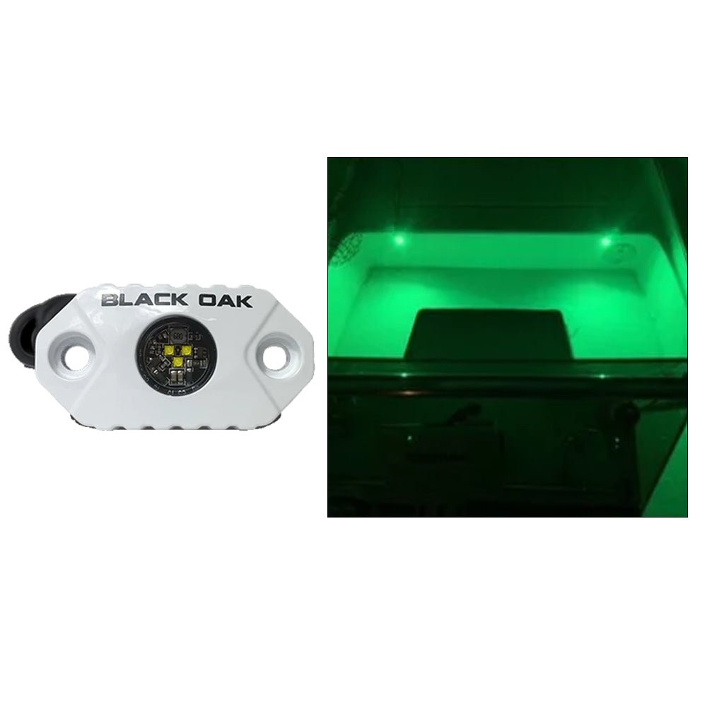 Black Oak Rock Accent Light - Green - White Housing [MAL-G] - Houseboatparts.com