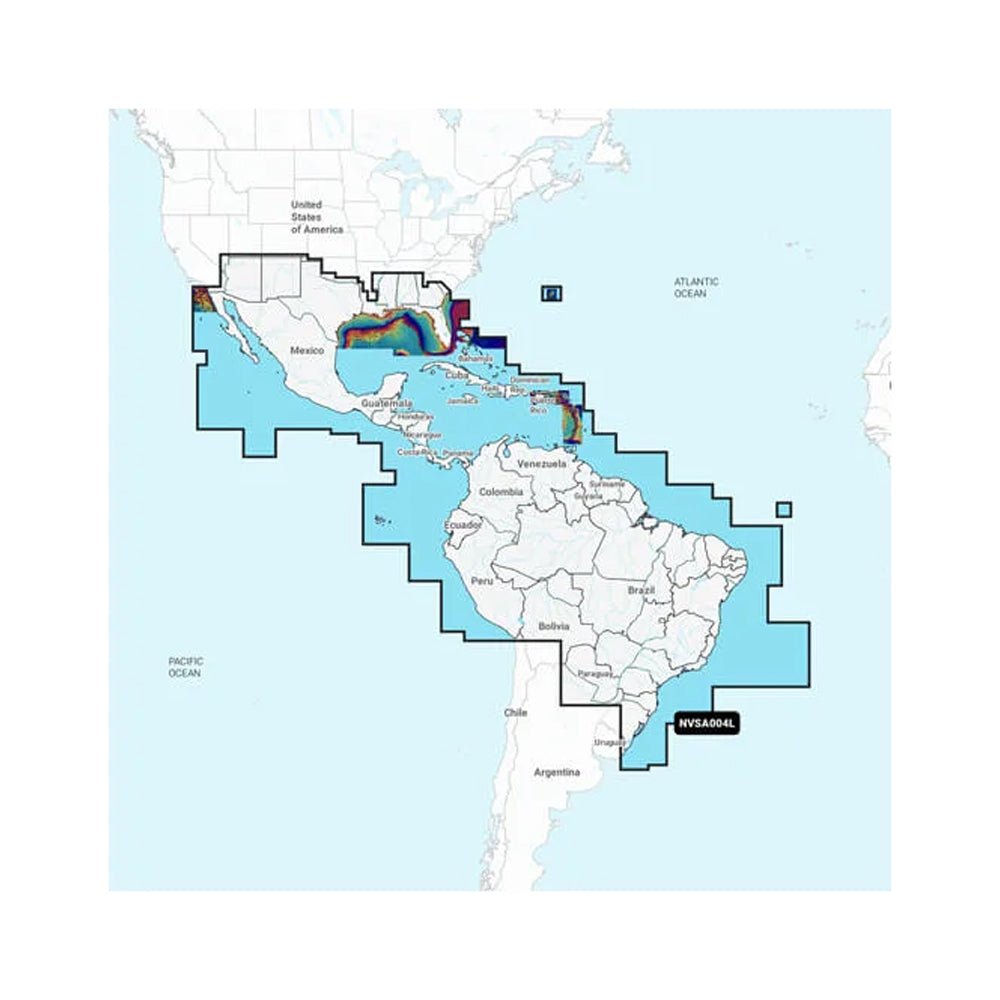 Garmin Navionics Vision+ NVSA004L -Mexico, the Caribbean to Brazil - Inland Coastal Marine Charts [010-C1285-00] - Houseboatparts.com