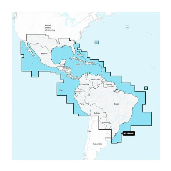 Garmin Navionics+ NSSA004L - Mexico, the Caribbean to Brazil - Inland Coastal Marine Chart [010-C1285-20] - Houseboatparts.com