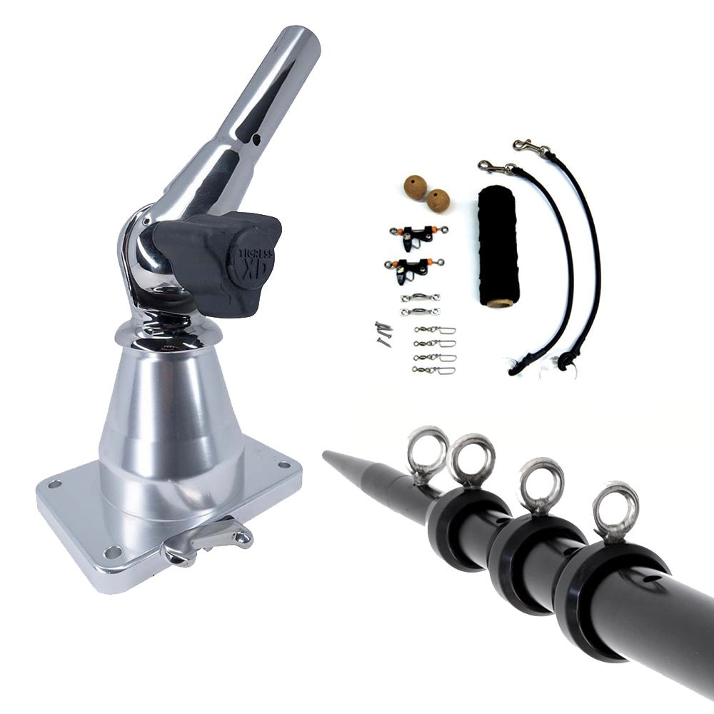 Tigress XD Bay Series Top Mount System - 15 - Aluminum Black Outriggers Deluxe Rigging Kit [88823 - 3] - Houseboatparts.com