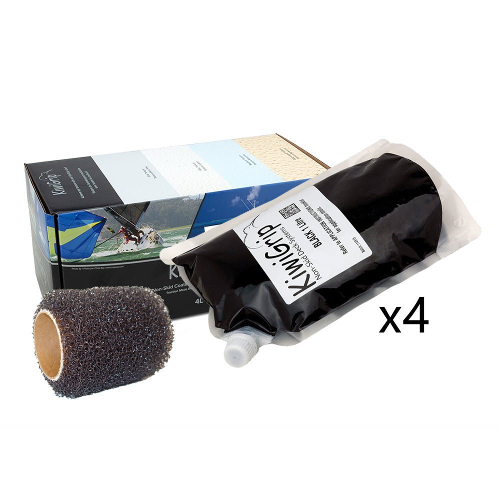 KiwiGrip 4 - 1 Liter Pouches - Black with 4" Roller [KG-4BK-PR] - Houseboatparts.com