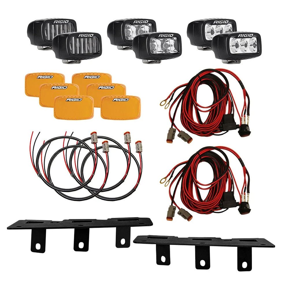 RIGID Industries 2021+ Bronco MOD Bumper Triple SR-M Fog Light Kit [46731] - Houseboatparts.com