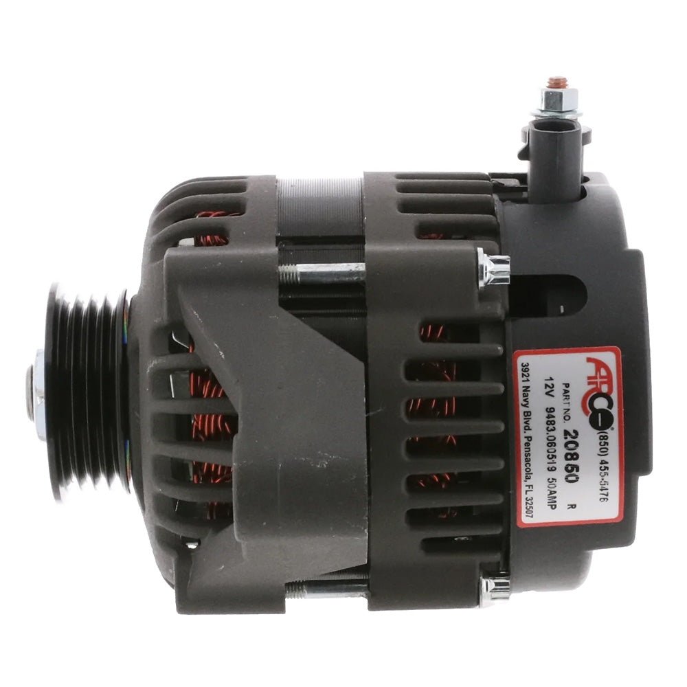 ARCO Marine Premium Replacement Outboard Alternator w/Multi-Groove Pulley - 12V 50A [20850] - Houseboatparts.com