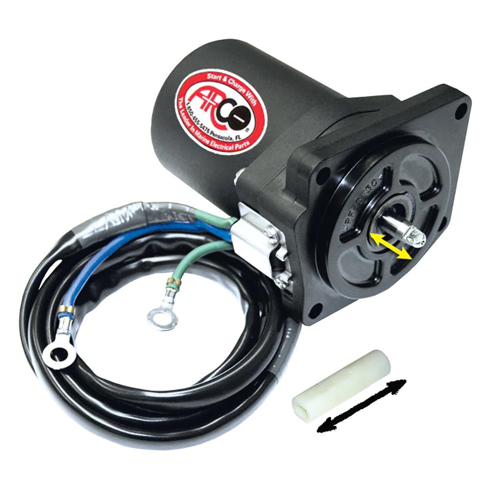 ARCO Marine Replacement Outboard Tilt Trim Motor - Yamaha-4 Bolt, 5/8" Flat Blade Shaft [6258] - Houseboatparts.com