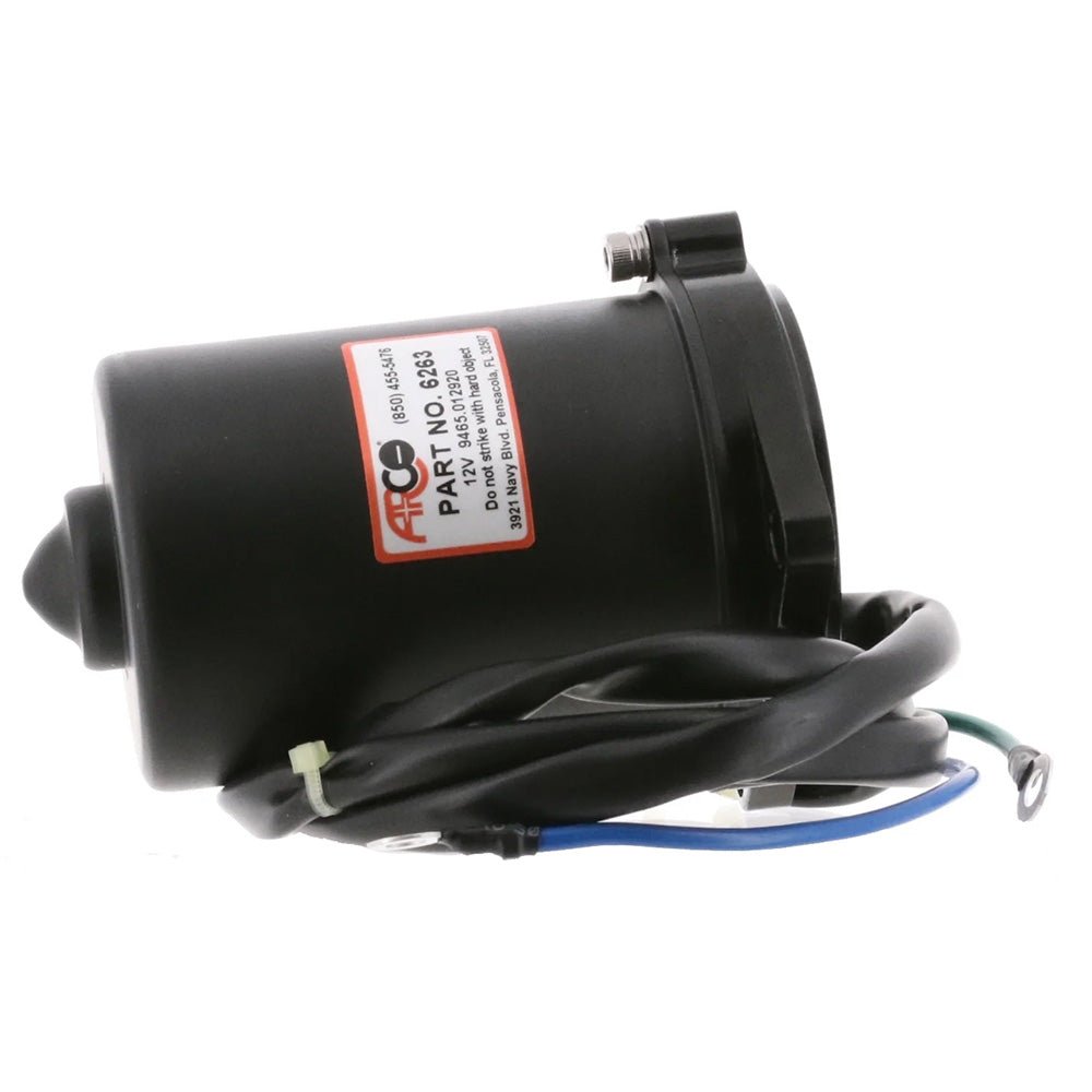 ARCO Marine Replacement Outboard Tilt Trim Motor - Yamaha, 2-Wire, 3 Bolt, Flat Blade Shaft [6263] - Houseboatparts.com