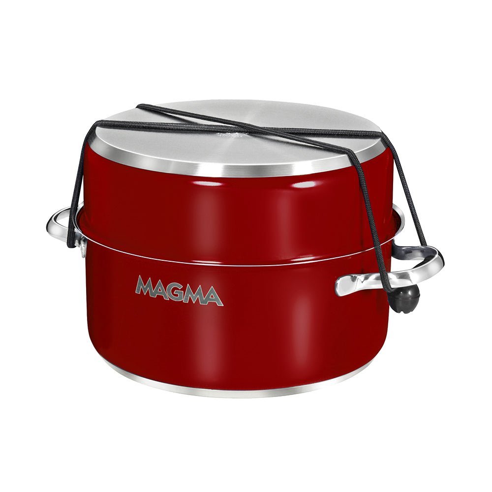 Magma Nestable 10 Piece Induction Non-Stick Enamel Finish Cookware Set - Magma Red [A10-366-MR-2-IN] - Houseboatparts.com