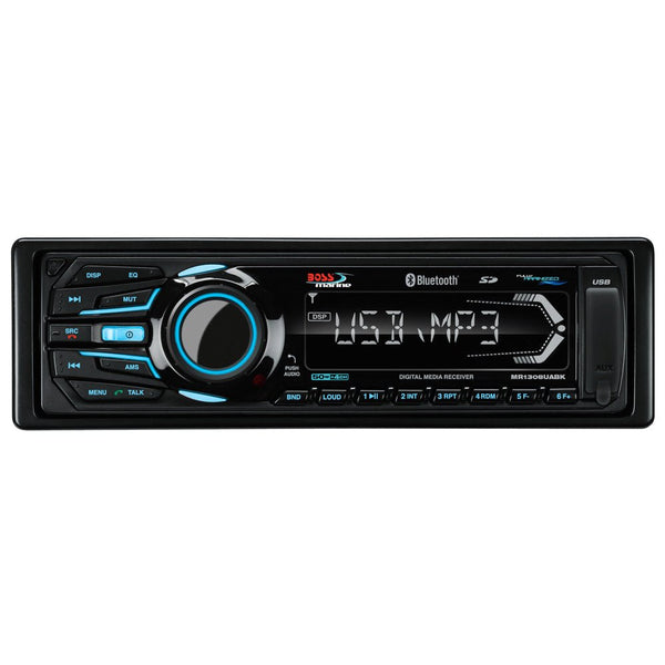 Boss Audio MR1308UABK Bluetooth - Fully Marinized MP3-Compatible Digital Media Receiver w/USB SD Memory Card Ports Aux Input [MR1308UABK] - Houseboatparts.com