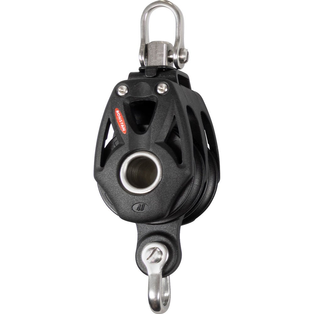 Ronstan Series 40 Orbit BB Double Block w/Becket Swivel Shackle [RF48210] - Houseboatparts.com