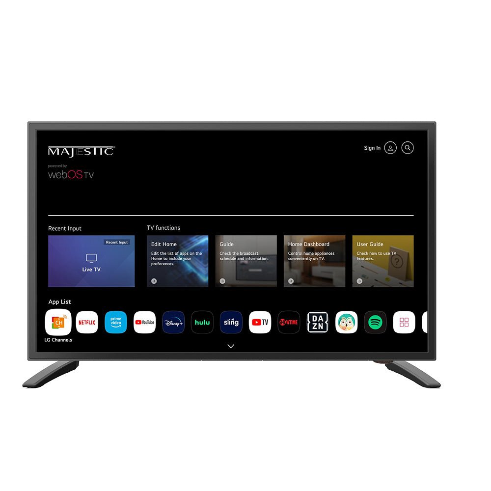 Majestic 19" 12V Smart LED TV WebOS, Mirror Cast Bluetooth - North America Only [MJSLT190U] - Houseboatparts.com