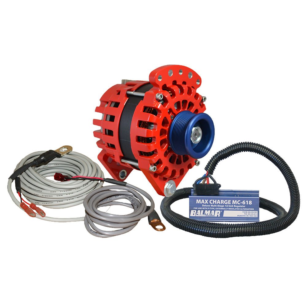 Balmar Alternator 170 AMP Kit 12V 3.15" Dual Foot Saddle J10 Pulley Regulator Temp Sensor [XT-CR-170-J10-KIT] - Houseboatparts.com