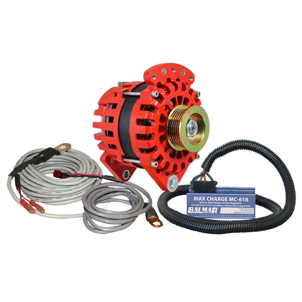 Balmar Alternator 170 AMP Kit 12V 3.15" Dual Foot Saddle K6 Pulley Regulator Temp Sensor [XT-CR-170-K6-KIT] - Houseboatparts.com