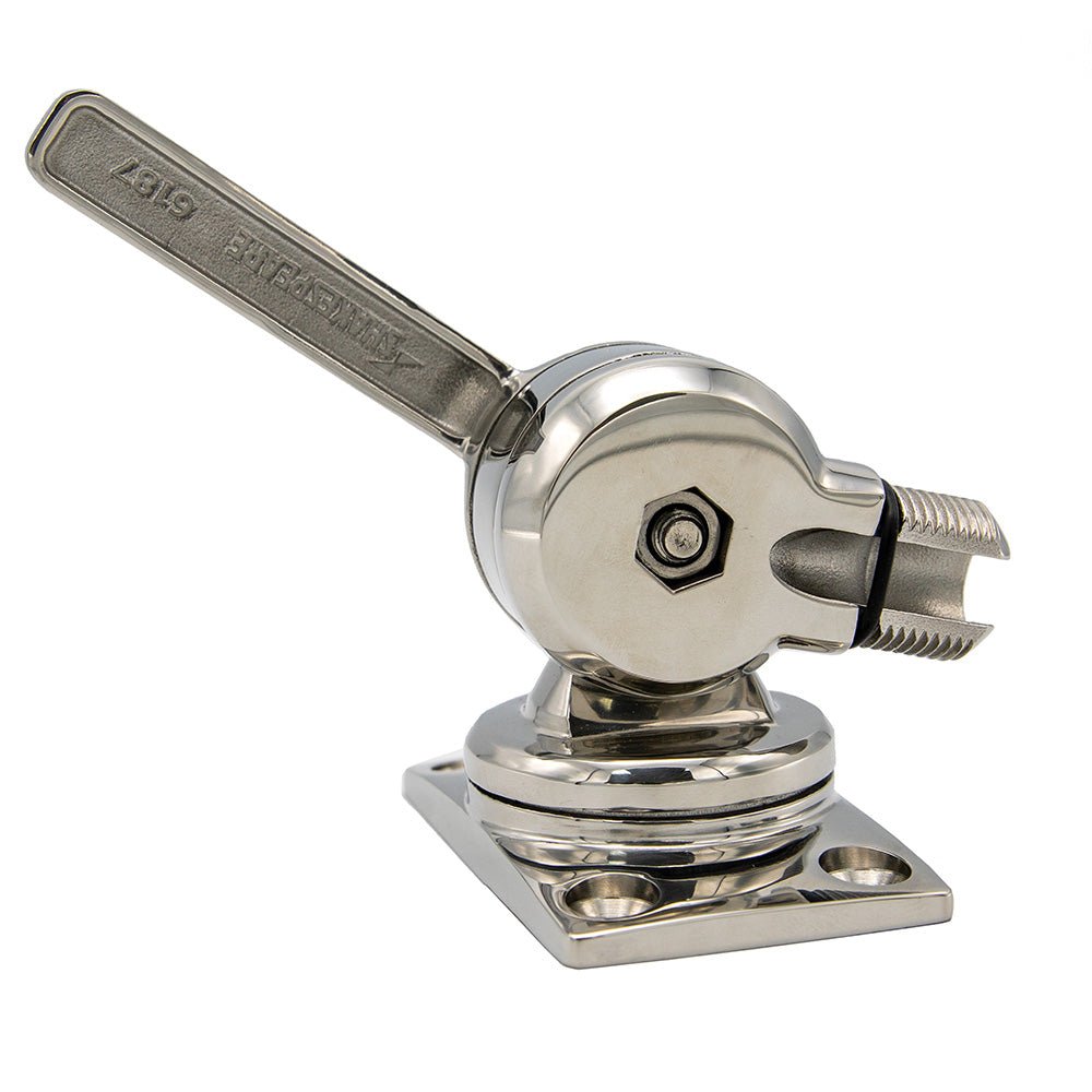 Shakespeare 6187 Sleek Compact Stainless Steel Rotatable 4-Way Ratchet Mount [6187] - Houseboatparts.com