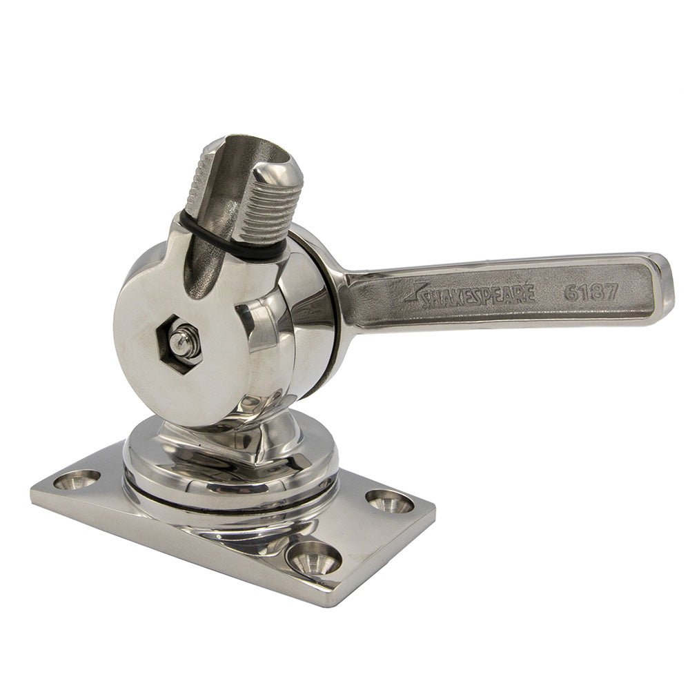 Shakespeare 6187 Sleek Compact Stainless Steel Rotatable 4-Way Ratchet Mount [6187] - Houseboatparts.com