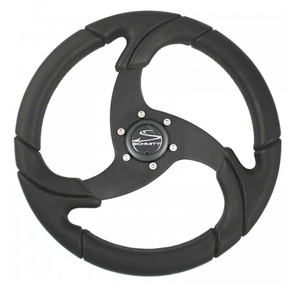 Schmitt Marine Folletto 14.2" Wheel - Black Polished Polyurethane - 3/4" Tapered Shaft w/Black Center Cap [PU026104-R] - Houseboatparts.com