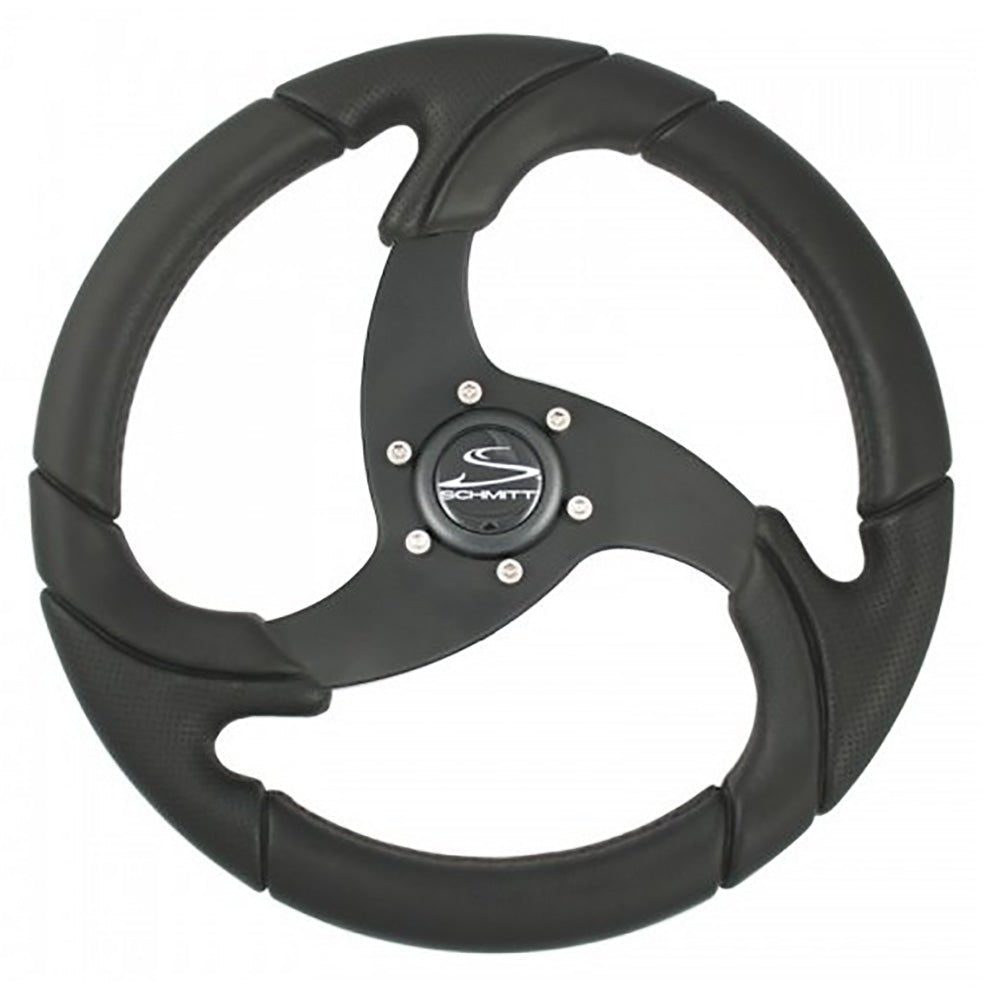 Schmitt Marine Folletto 14.2" Wheel - Black Polyurethane - 3/4" Tapered Shaft w/Black Center Cap [PU021104-R] - Houseboatparts.com