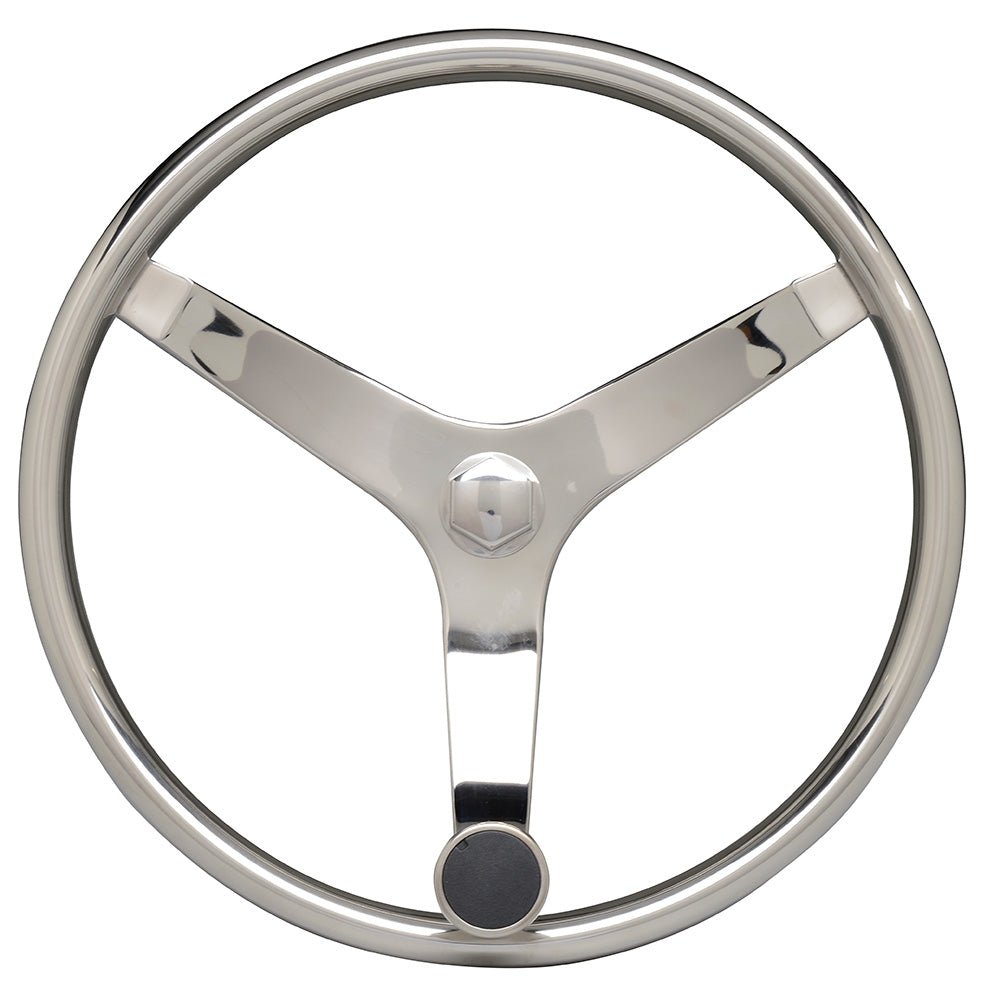 Uflex - V46 - 13.5" Stainless Steel Steering Wheel w/Speed Knob [V46] - Houseboatparts.com