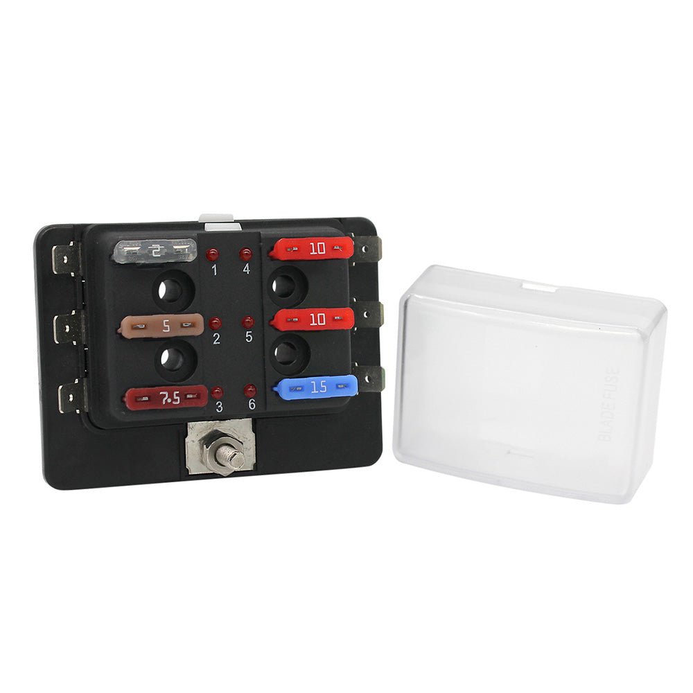 Cole Hersee Standard 6 ATO Fuse Block w/LED Indicators [880022-BP] - Houseboatparts.com