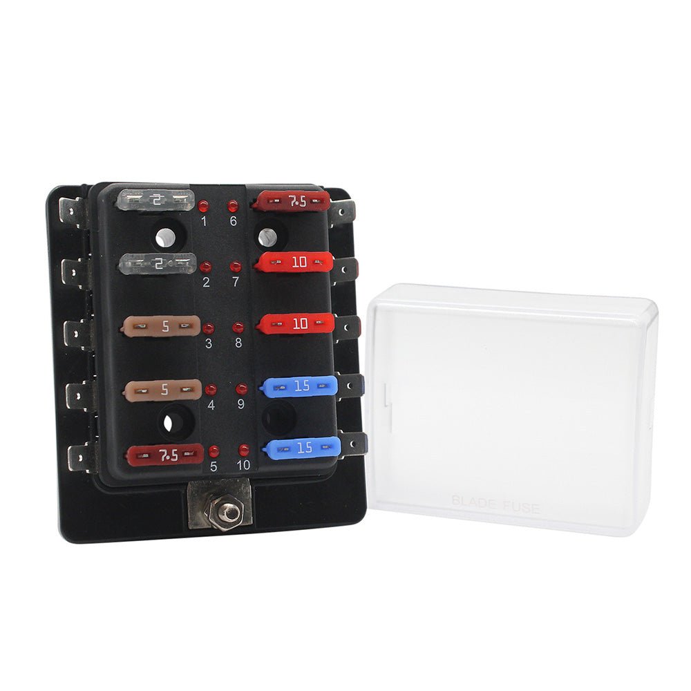 Cole Hersee Standard 10 ATO Fuse Block w/LED Indicators [880023-BP] - Houseboatparts.com